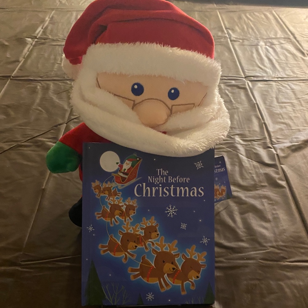 Santa plush w/ book